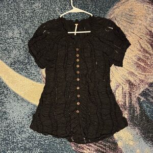 Free People lacy button up top